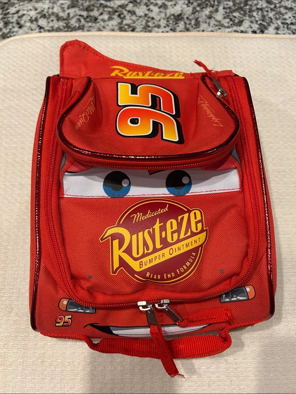 Disney Pixar Cars 3 Lightning McQueen 95 Rusteze Red Lunch Box Bag NWT